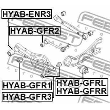 Подвеска рычага независимой подвески колеса FEBEST HYAB-GFR3-1