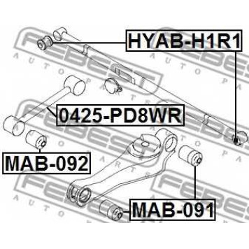 Подвеска рычага независимой подвески колеса FEBEST HYAB-H1R1-1
