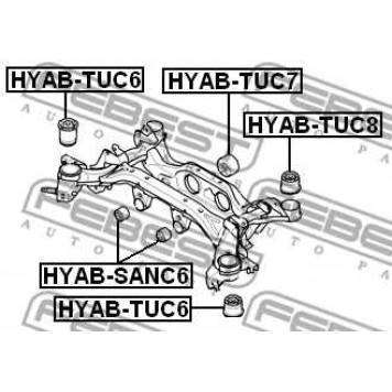 Втулка балки моста FEBEST HYAB-TUC8-1