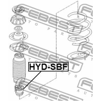 Амортизатор передний для HYUNDAI ACCENT(MC,RB), ELANTRA(HD,MD,UD), i10(IA,PA), VELOSTER(FS) / KIA RIO(JB,UB) <b>FEBEST HYD-SBF</b>-1