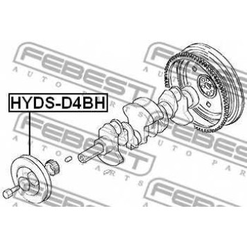 Ременный шкив коленвала FEBEST HYDS-D4BH-1