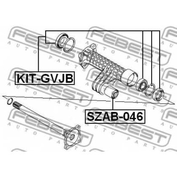 Подшипник приводного вала FEBEST KIT-GVJB-1