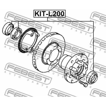 Подшипник ступицы передн 45.2X73.4X19.5 PAJERO II <b>FEBEST KIT-L200</b>-1