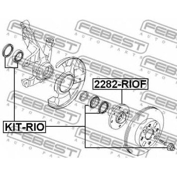 Подшипник приводного вала FEBEST KIT-RIO