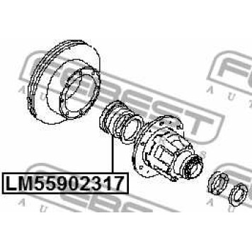 Подшипник роликовый 55X90X23X17 подходит для NISSAN CABSTAR F24M 2006.09- [EL] <b>FEBEST LM-55902317</b>-1