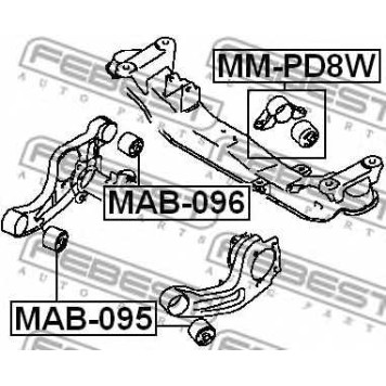 Опора, дифференциал FEBEST MAB-095-1