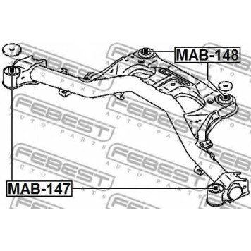 Втулка балки моста FEBEST MAB-148