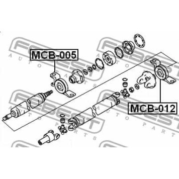 Подшипник, промежуточный подшипник карданного вала FEBEST MCB-005-1