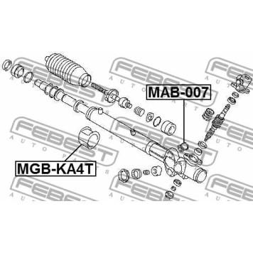 Втулка рулевой рейки MITSUBISHI PAJERO/MONTERO SPORT CHALLENGER 2008- <b>FEBEST MGB-KA4T</b>-1