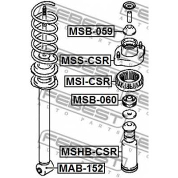 Дистанционная труба, амортизатор FEBEST MSB-060-1