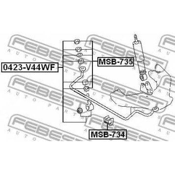 Тяга / стойка стабилизатора FEBEST MSB-735-1