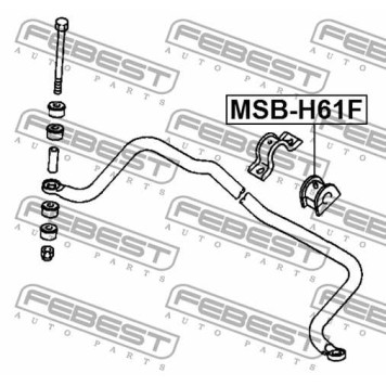 Втулка стабилизатора передняя MITSUBISHI PAJERO MINI/IO/PININ <b>FEBEST MSB-H61W</b>-2