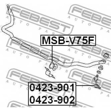 Опора стабилизатора FEBEST MSB-V75F-1