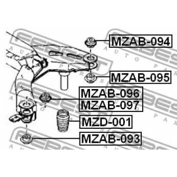 Втулка балки моста FEBEST MZAB-094-1