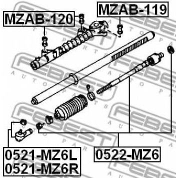 Подвеска рулевого управления FEBEST MZAB-120