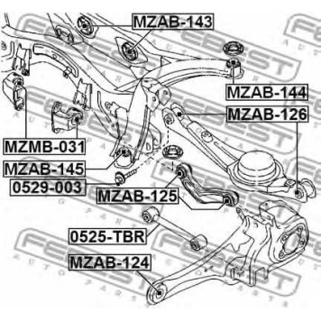 Втулка балки моста FEBEST MZAB-143