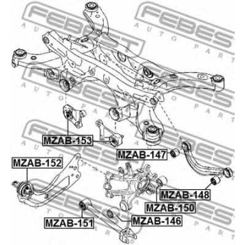 Втулка рычага колесной подвески FEBEST MZAB-150
