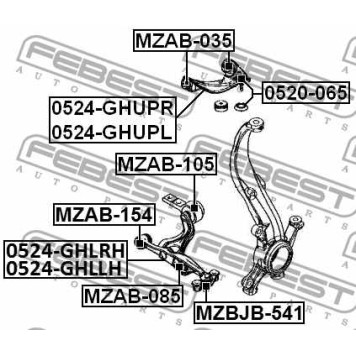 Подвеска рычага независимой подвески колеса FEBEST MZAB-154-2