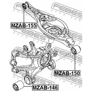 Подвеска рычага независимой подвески колеса FEBEST MZAB-155-1