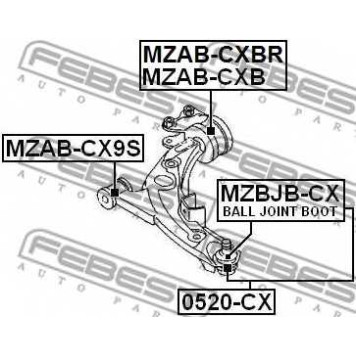 Подвеска рычага независимой подвески колеса FEBEST MZAB-CX9S-1