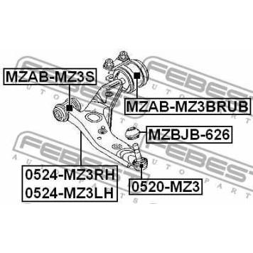 Подвеска рычага независимой подвески колеса FEBEST MZAB-MZ3BRUB-1