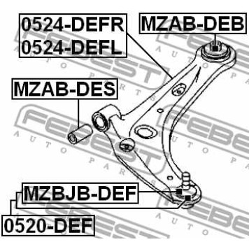 Ремкомплект, несущих / направляющих шарниров FEBEST MZBJB-DEF-2