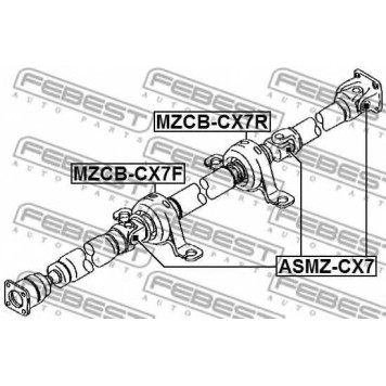 Подшипник, промежуточный подшипник карданного вала FEBEST MZCB-CX7F-1