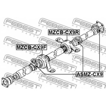 Подшипник, промежуточный подшипник карданного вала FEBEST MZCB-CX9F-1