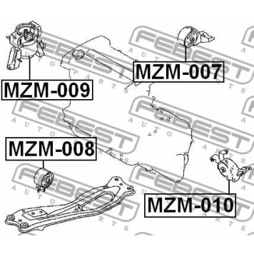 Подушка двигателя правая (гидравлическая) FEBEST MZM-009-1