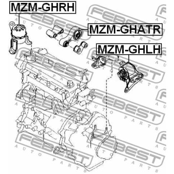 Подвеска двигателя FEBEST MZM-GHRH-2