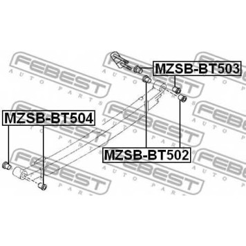 Втулка листовой рессоры FEBEST MZSB-BT502-1