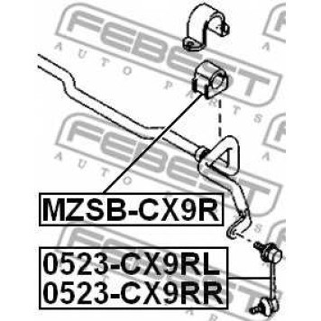 Опора стабилизатора FEBEST MZSB-CX9R