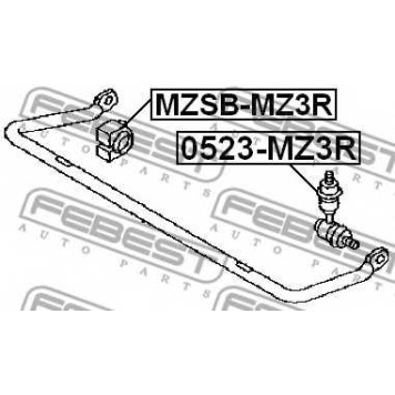 Опора стабилизатора FEBEST MZSB-MZ3R
