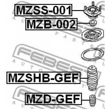 Пыльник амортизатора FEBEST MZSHB-GEF