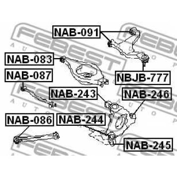 Подвеска рычага независимой подвески колеса FEBEST NAB-083-1