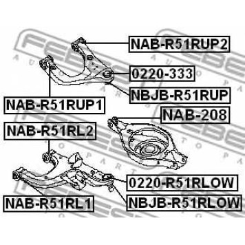 Подвеска рычага независимой подвески колеса FEBEST NAB-208-1