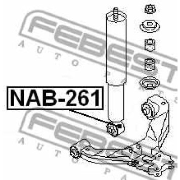 Втулка, амортизатор FEBEST NAB-261-1