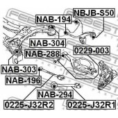 Втулка балки моста FEBEST NAB-303