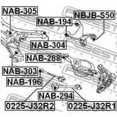 Втулка балки моста FEBEST NAB-305