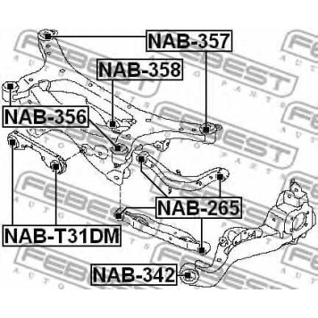 Подвеска рычага независимой подвески колеса FEBEST NAB-342-1