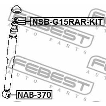 Сайлентблок заднего амортизатора подходит для NISSAN ALMERA G15RA 2012.11- [EL] <b>FEBEST NAB-370</b>-1