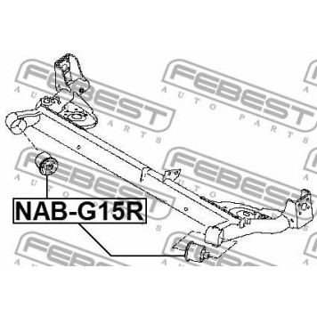 Сайлентблок задней балки NISSAN ALMERA G15RA 2012- <b>FEBEST NAB-G15R</b>-2
