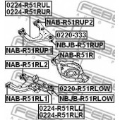 Подвеска рычага независимой подвески колеса FEBEST NAB-R51RUP1
