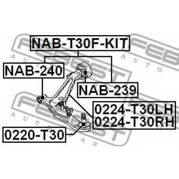 Подвеска рычага независимой подвески колеса FEBEST NAB-T30F-KIT