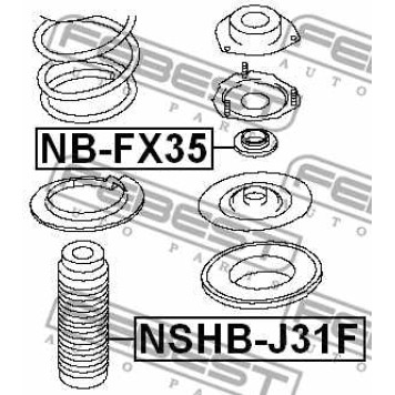 Подшипник опоры стойки амортизатора FEBEST NB-FX35-2
