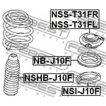 Подшипник опоры стойки амортизатора FEBEST NB-J10F