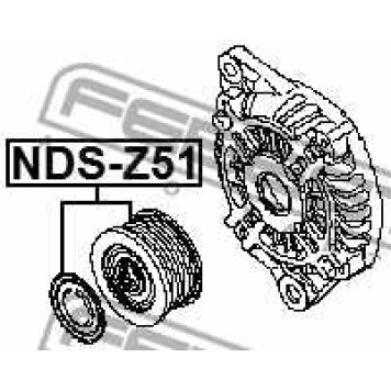 Ременный шкив, генератор FEBEST NDS-Z51-2