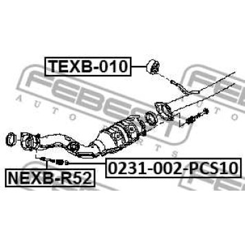 Кронштейн крепления глушителя NISSAN TEANA J31 2006.04-2008.02 <b>FEBEST NEXB-R52</b>-1
