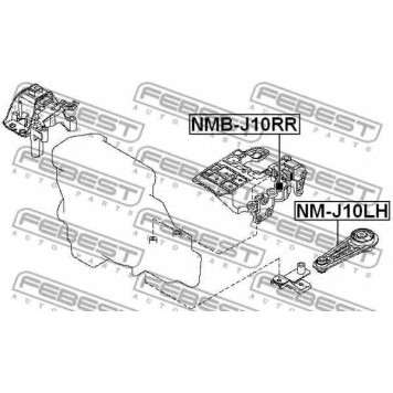 Подвеска автоматической коробки передач FEBEST NMB-J10RR