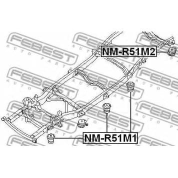 Втулка балки моста FEBEST NM-R51M2